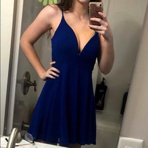 Royal Blue Deep V-Neck Party/Homecoming Dress